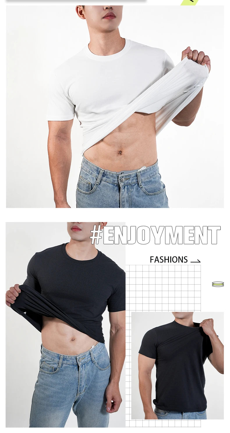 Men Women O Neck T-shirt High Qualtity Cotton Tee Solid Color Short Sleeved T Shirts Black White Breathable Clothing Couple Tops