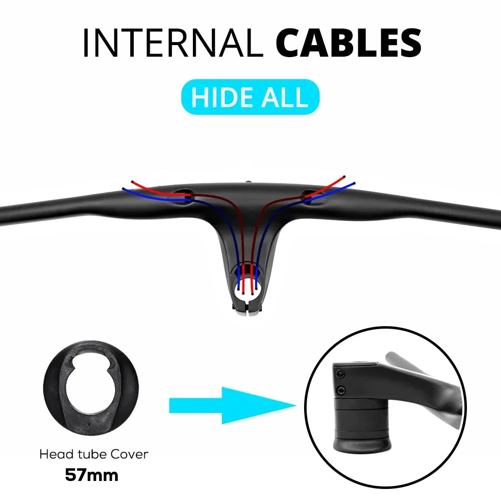 SYNCRO Full Carbon Fibre Integrated Cockpit  Internal Cable -17° 50mm-90mm MTB Carbon Handlebar For MTB XC 4 color Logo