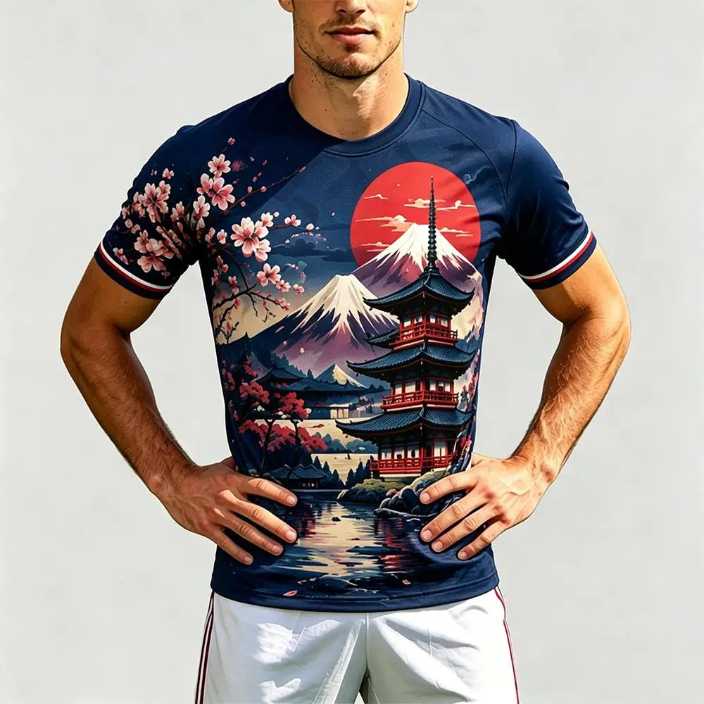 Japanese Style Print Football Jersey Summer Breathable And Quick-drying Football Training Uniform Unisex O-neck Streetwear Top