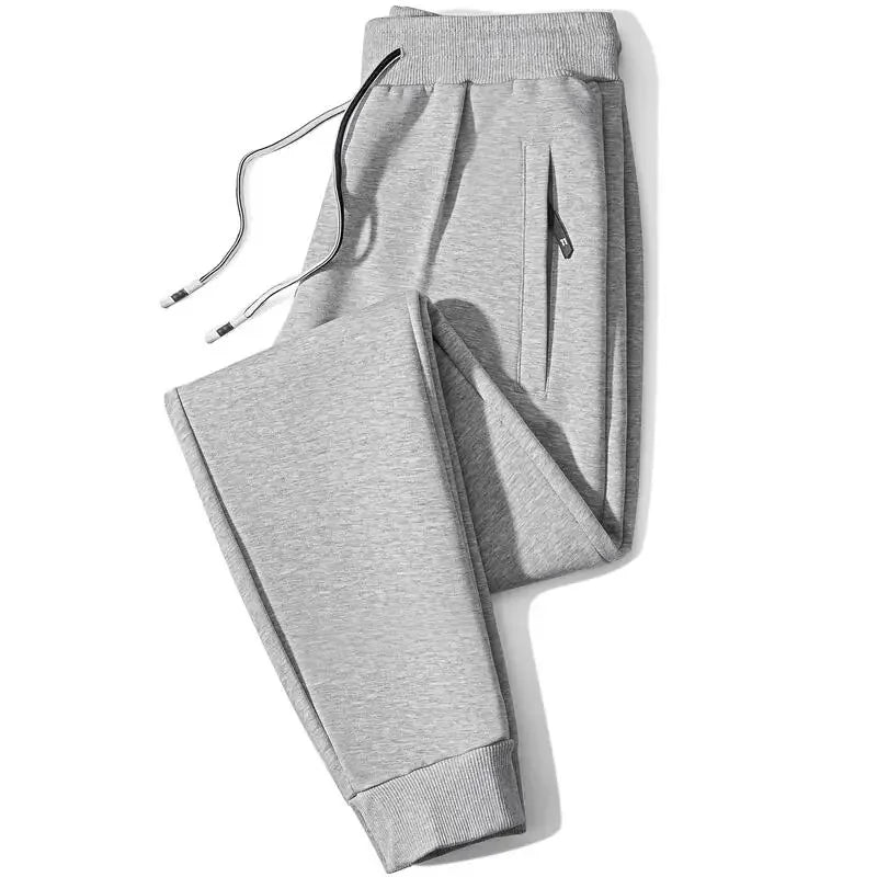 Men's Casual Straight Leg Pants Spring Autumn Loose Fit Fce Lined Bla ey Versatile Winter Trendy Brand Sweatpants