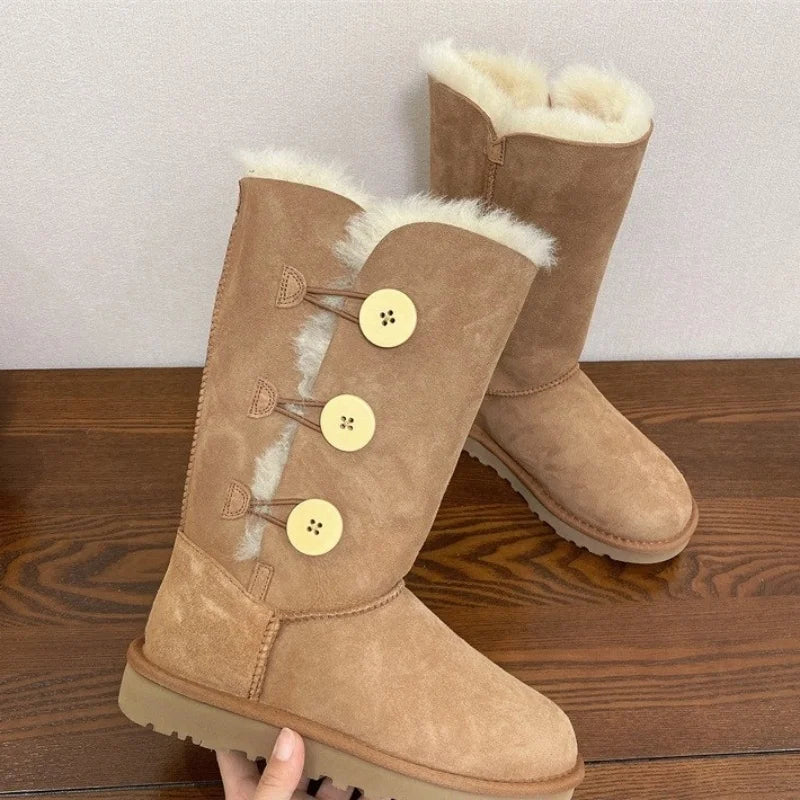 2026 New Design Winter Boots Women Super Mini Real Sheepskin Wool Comfort Warm Natural Fur Shoe Man Classic Snow Boot Size 35-44