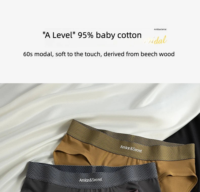 3Pcs Men’s Cotton Briefs No Fly Mid Waist U Convex Pouch Triangle Underpants Solid Color Breathable Summer Daily Underwear Male