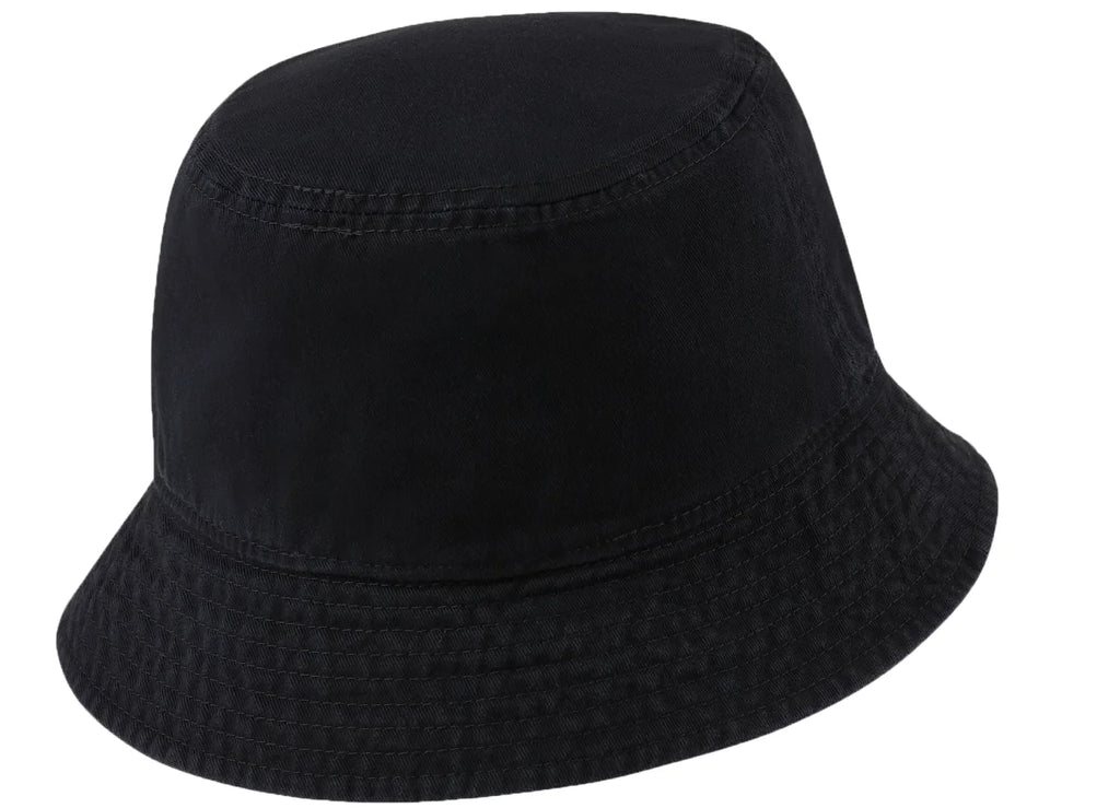 Nike Men's Women's Black Bucket Hat Embroidered Logo Wide Brim Cotton Sunshade Casual Sports Hat-DC3967-010