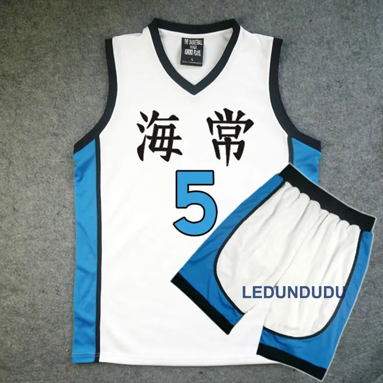 Japan Anime Basuke Cosplay Kaijo School Uniforms Kise Ryota Men Basketball Jersey Sportswear T-shirt Shorts Set