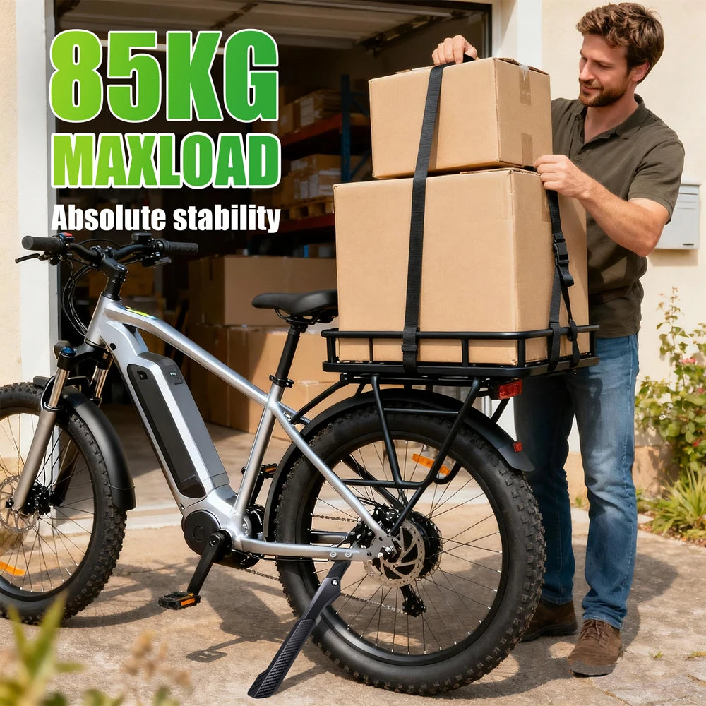RBRL Aluminum E Bike Kickstand Widen Base Anti Slip Bicycle Stand for 26-29" Electric Bicycle Adjustable Universal Support 40mm