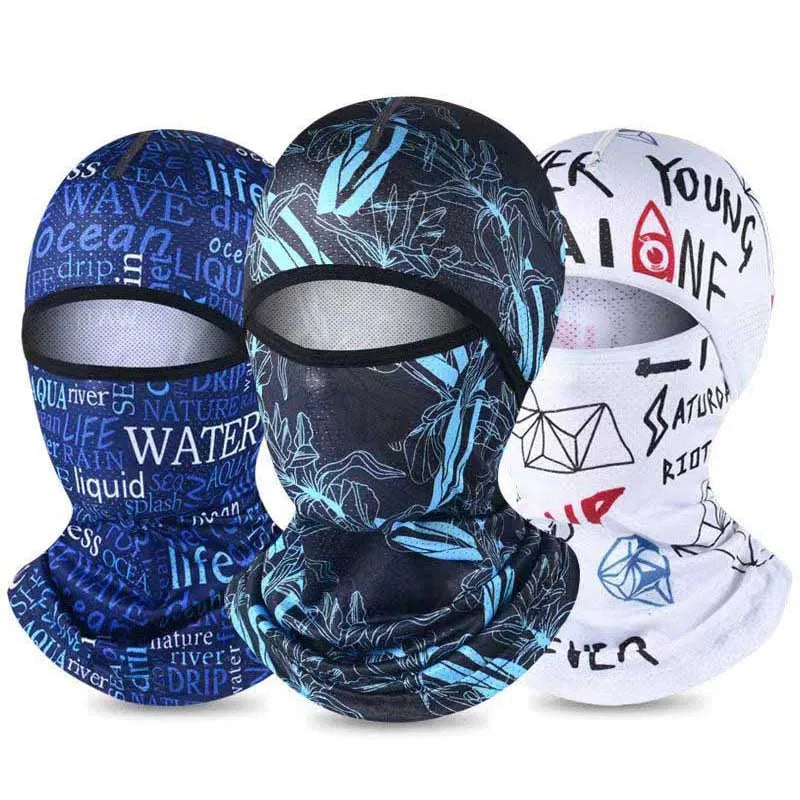 Summer Cool Balaclava Ice Silk Cycling Full Face Cap Sun Anti-UV Protection Sports Face Cover Headwear Bike Motorcycle Men's Hat