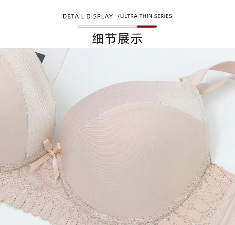 DaiNaFang Push Up Bras For Women Pink Blue Black Gray Beige White Burgundy Underwear Lace Minimize Seamless Lingerie
