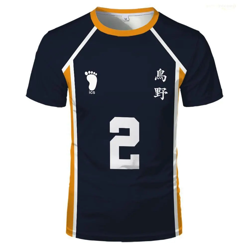 Anime Haikyuu Role Play Jersey Karasuno High School Volleyball Club Hinata Shoyo Kageyama Sportswear Jersey Unisex Crew Neck Top