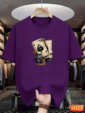 Simple Poker Dice Graphic T Shirts For Men Fashion Trendy Short Sleeve 3D Printed T-shirts Cool Oversized Streetwear Tees Tops