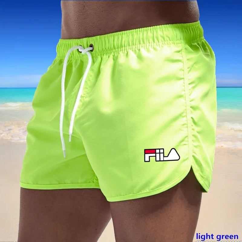 2026 Men's Multi-color Printed Quick-Dry Breathable Beach Shorts, High-Quality Three-Panel Elastic Design Leisure Sports Shorts