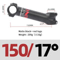 Kalloy UNO Stem 7/17 Long Bicycle Handlebar Stem 31.8mm Mtb Bike Table 140/150mm Road Power Steering Wheel Extension For Bicycl