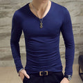 1pcs Spring Autumn Men Long Sleeve T Shirt Mens Thin Solid Casual T-shirts Classic Clothes Men's T-shirts Male Thermal Tops