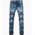 2021 New Fashion Mens Moto Biker Straight Jeans Spring Autumn Punk Streetwear Trouers Casual Denim Designer Pants Size 28-42
