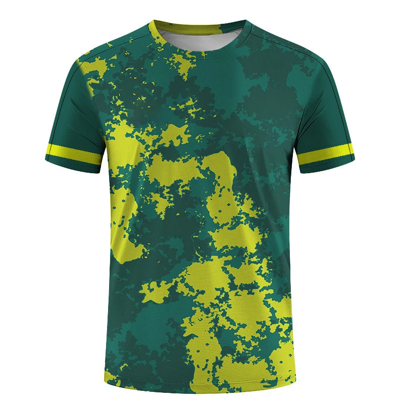Simple Geometric Patterns Fitness T Shirts For Men Summer Casual Short Sleeve 3D Printed T-shirts Loose Quick Dry Gym Tees Tops