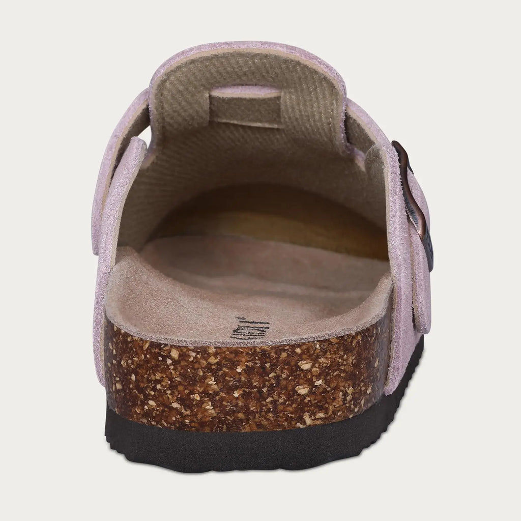 Crestar Women's Suede Clogs Leather Mules Cork Footbed Sandals Potato Shoes with Arch Support Fashion Leather Mules Shoes