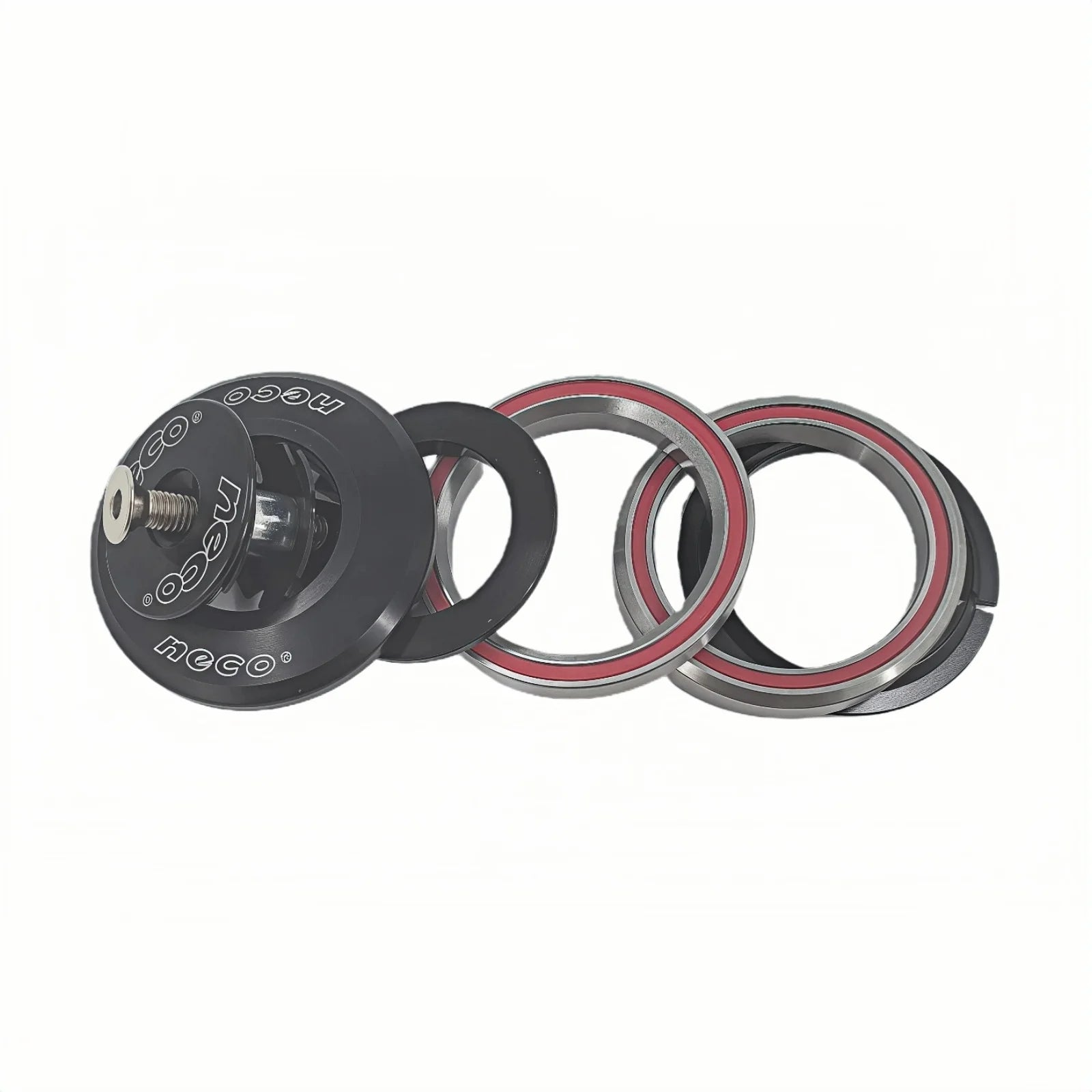 Neco Bike Headset Bicycle Integrated Threadless Headset 1.5" To 1-1/8" Reduced Fork Tube 52/28.6/30/39.8mm for MTB XCM DH Road