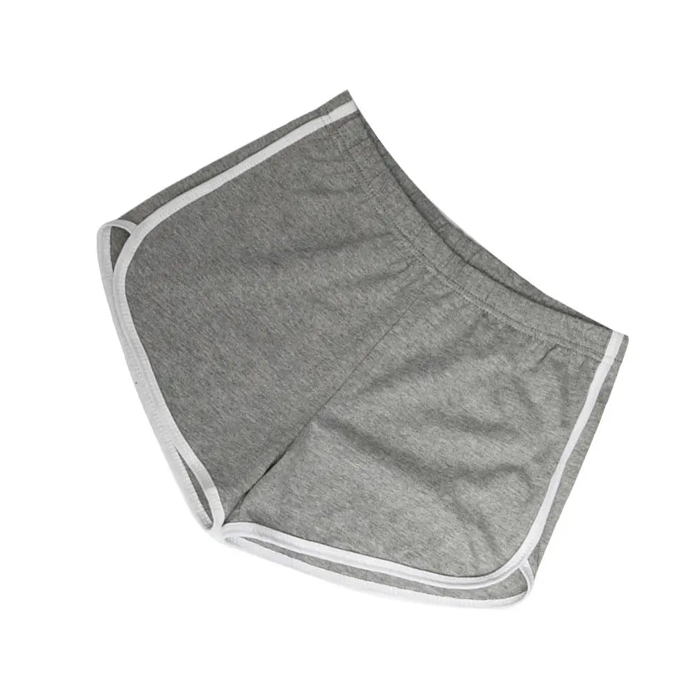 Cotton Women Yoga Shorts Summer Casual Breathable Elastic Waist Running Fitness Sports Beach Shorts Quick-Drying Gym Pants Grey