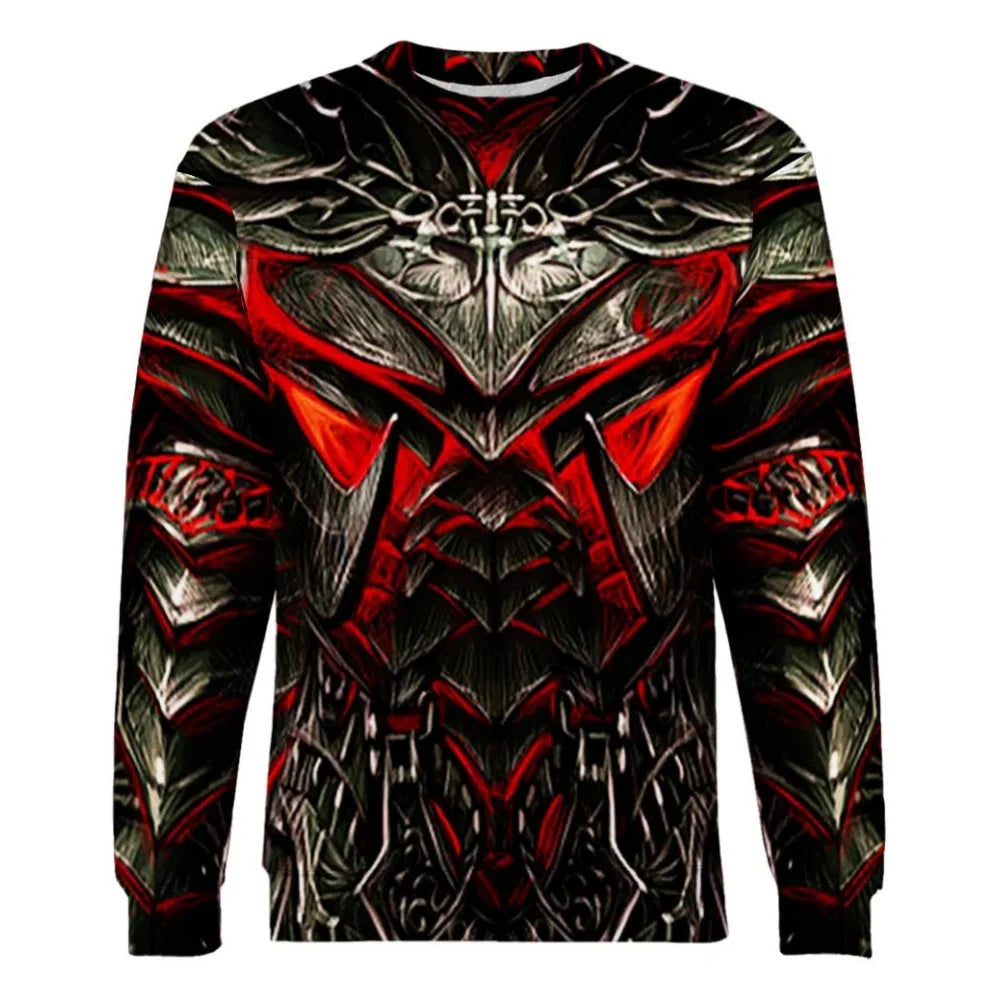 T-Shirts for Men Fashion 3D Geometric Print Casual Sports O-Neck Oversized T-Shirt Tops Loose Gym Long Sleeve T-Shirt Clothing
