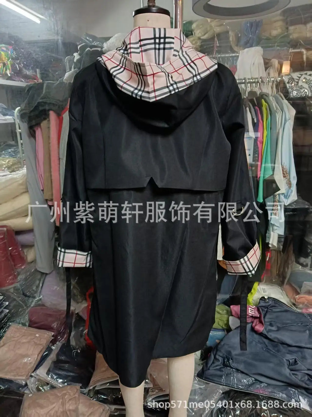 Fashion Trench Coat Woman Autumn Winter Solid Color Versatile Casual Street Style Cardigan Long-sleeved Hooded Plaid Outerwears