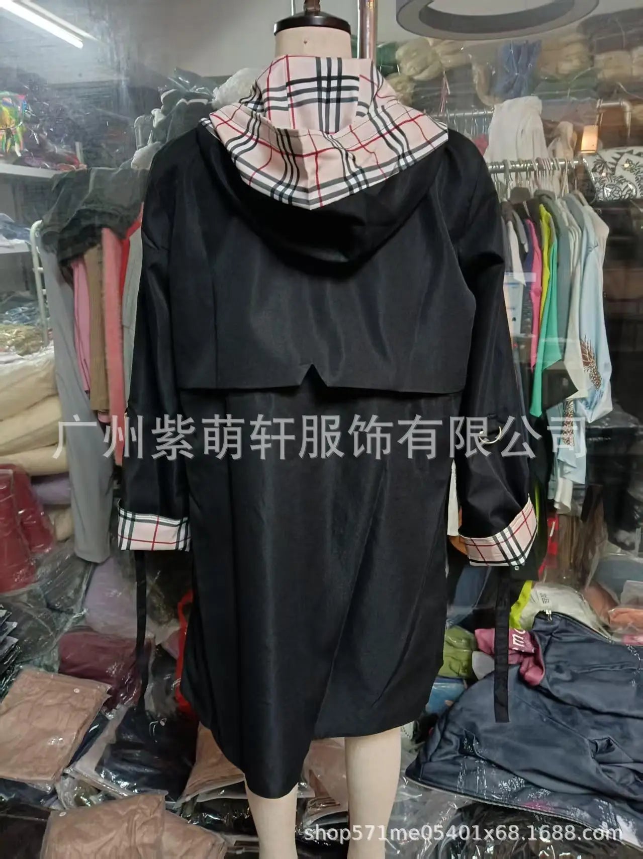 Fashion Trench Coat Woman Autumn Winter Solid Color Versatile Casual Street Style Cardigan Long-sleeved Hooded Plaid Outerwears