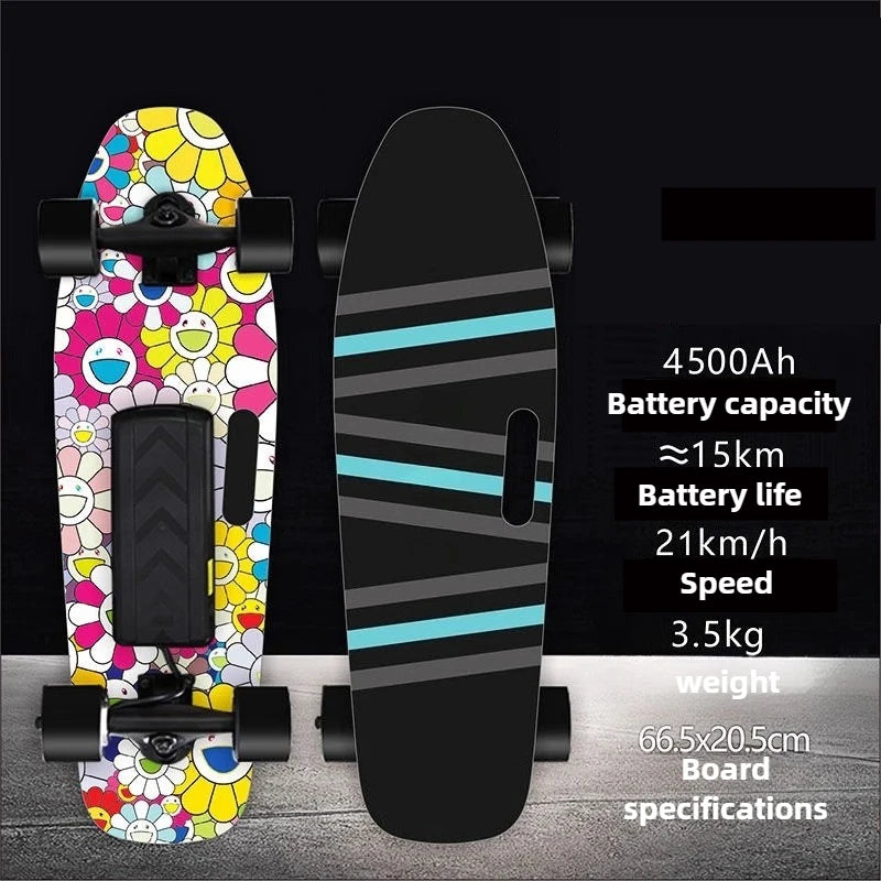 4 Wheel Electric Scooter Single Drive, 15km Range 150KG Load & 30° Climb, 22km/h Speed 90min Charge for Adults Teens Commuters