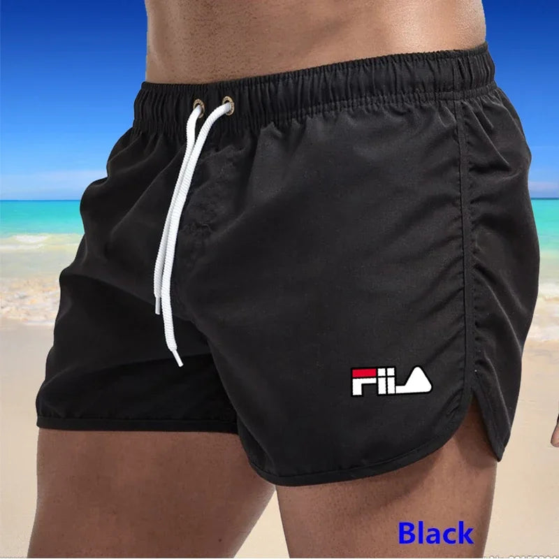 2026 Men's Multi-color Printed Quick-Dry Breathable Beach Shorts, High-Quality Three-Panel Elastic Design Leisure Sports Shorts