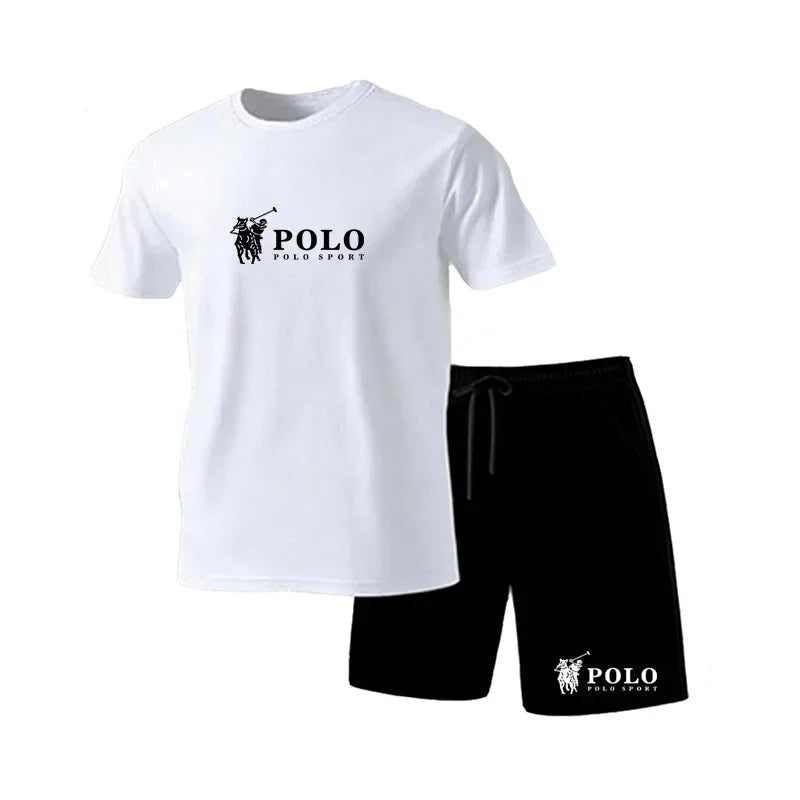 Summer New Style Men's Sport Suit, Short Sleeve T-shirt + Elastic Waistband Short Pants Set, Breathable and Quick-drying Casual