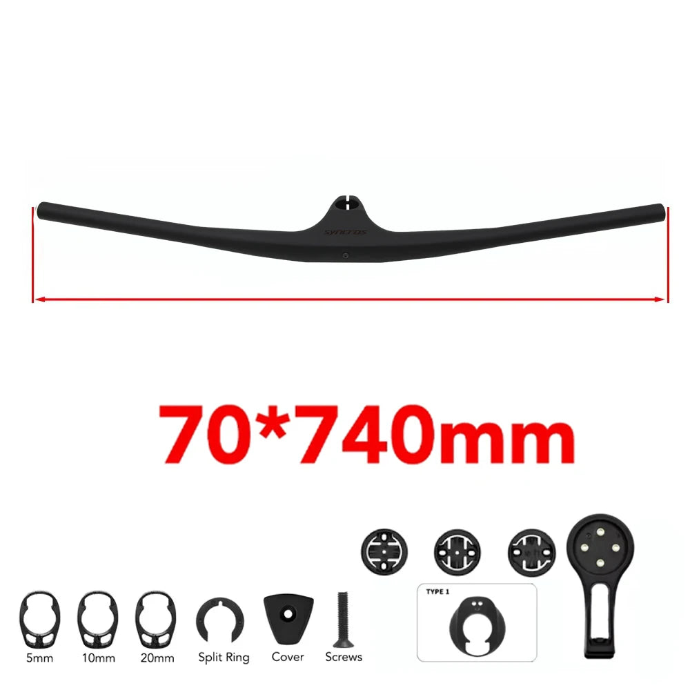 SYNCRO Full Carbon Fibre Integrated Cockpit  Internal Cable -17° 50mm-90mm MTB Carbon Handlebar For MTB XC 4 color Logo