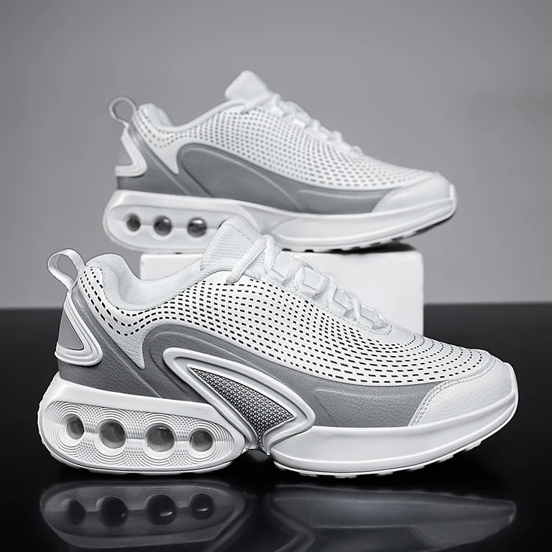 Mens Running Shoes Trendy PU Leather Luxury Design Cosy Cushioning Sneakers Breathable Street Fashion Fitness Training Shoes