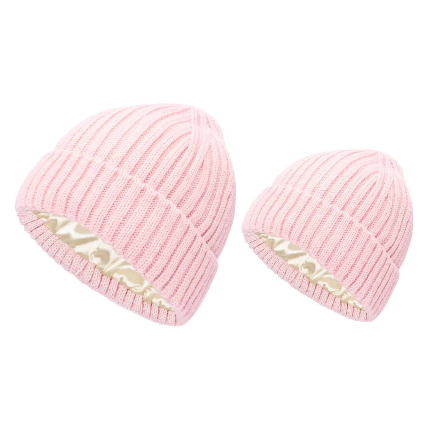 Winter Satin Lined Beanie Hats Women Men Unisex Thick Chunky Cap Striped Warm Soft High Quality casual Knitted Beanie Hat