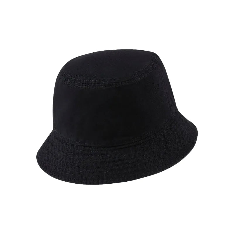 Nike Men's Women's Black Bucket Hat Embroidered Logo Wide Brim Cotton Sunshade Casual Sports Hat-DC3967-010