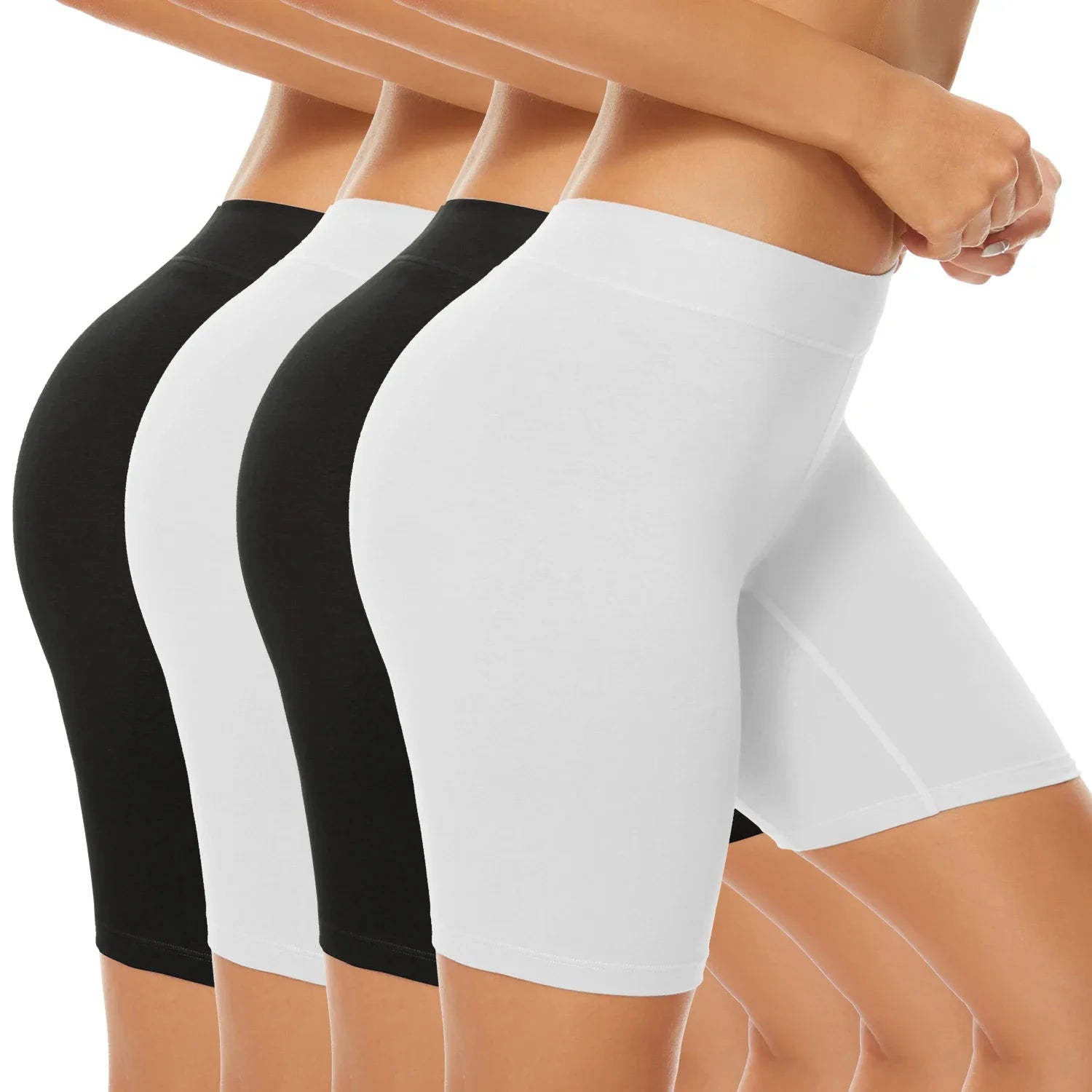 POKARLA Womens Cotton Boxer Shorts Underwear High Waisted Briefs Anti Chafing Biker Shorts(Regular & Plus Size) for Work Sports