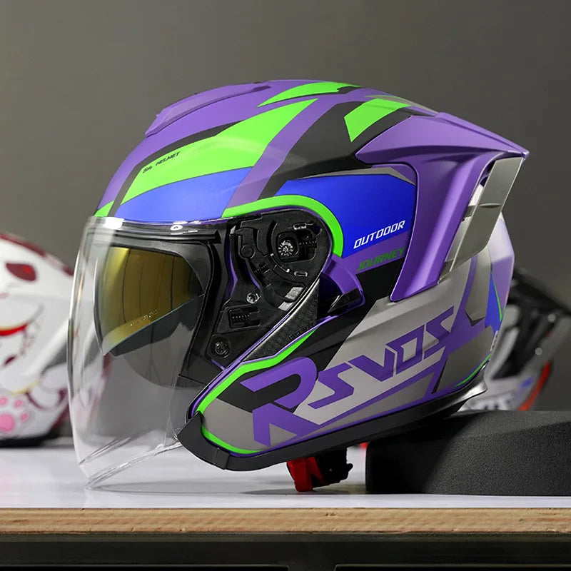 Lightweight Ventilated 3/4 Open Face Helmet DOT ECE Approves Motorbike Scooter Scooter Half Helmet Open Face Casco Moto