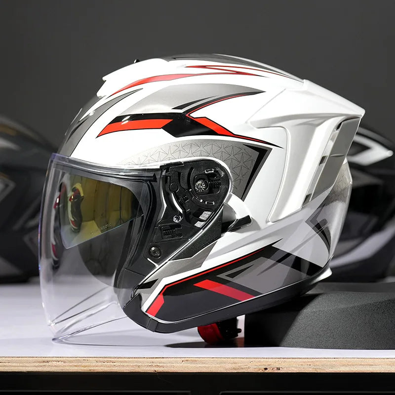 Lightweight Ventilated 3/4 Open Face Helmet DOT ECE Approves Motorbike Scooter Scooter Half Helmet Open Face Casco Moto