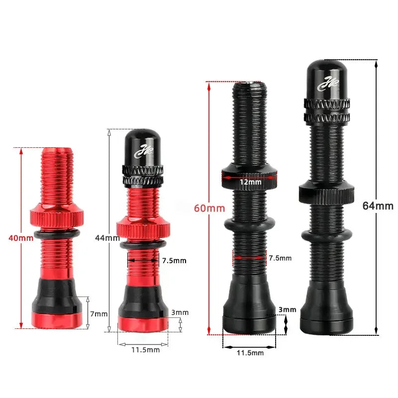 Deemount 2PCS Schrader A/V Valves 40/60mm CNC Machined Anodized for MTB Road Bike Tubeless Rims