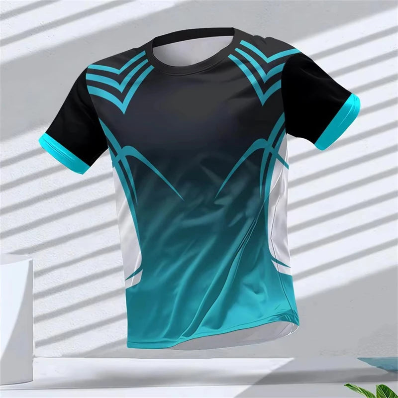 Simple Fashion Sports T-shirts For Men Summer Outdoor Short Sleeve 3D Printed T Shirts Casual Oversized Running Gym Tees Tops