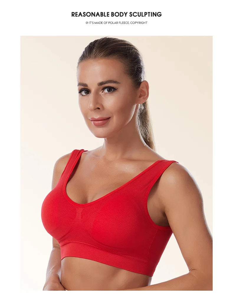 S-7XL Plus Size Thin Non-underwire Bra Zero Bondage Women's UnderwearSports Yoga Wireless Vest Seamless adjustable Brassiere