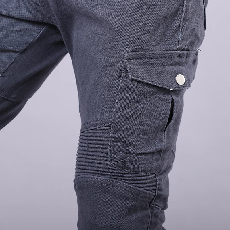 New Motorcycle Riding Pants Outdoor Men Women Leisure Elastic Moto Jeans Motorbike Trousers With Knee Hip Pads Protective Gear