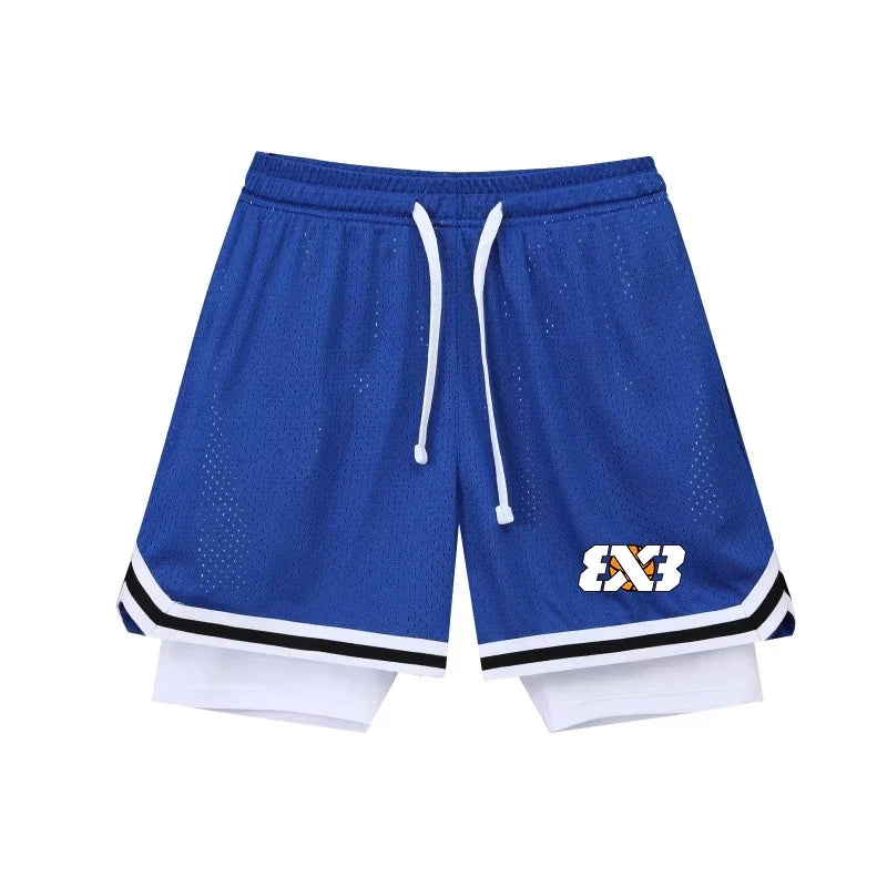 Fake Two Basketball Shorts Loose American Anti-light Men Women Ball Pants Summer Quasi-training Running Sports Five-point Pants