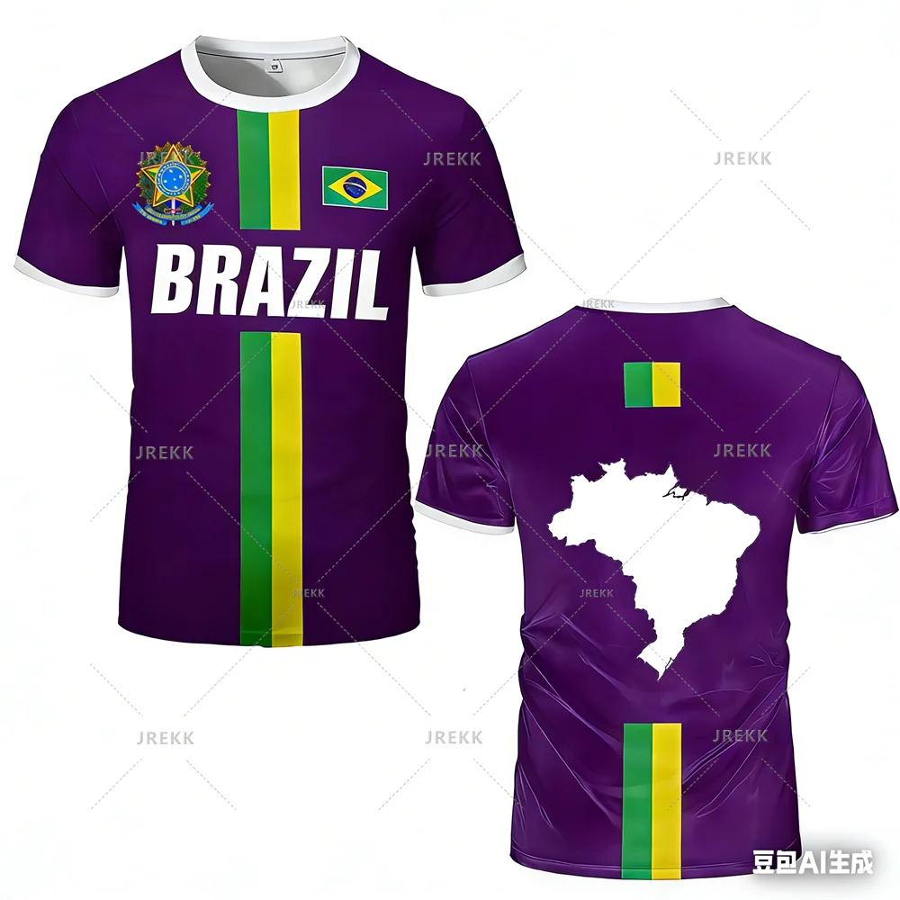 2026 New Design Football Jersey Training Top Brazil Flag Stripe Maillot Football Jersey Outdoor Quick-drying Sports Tee T-shirts