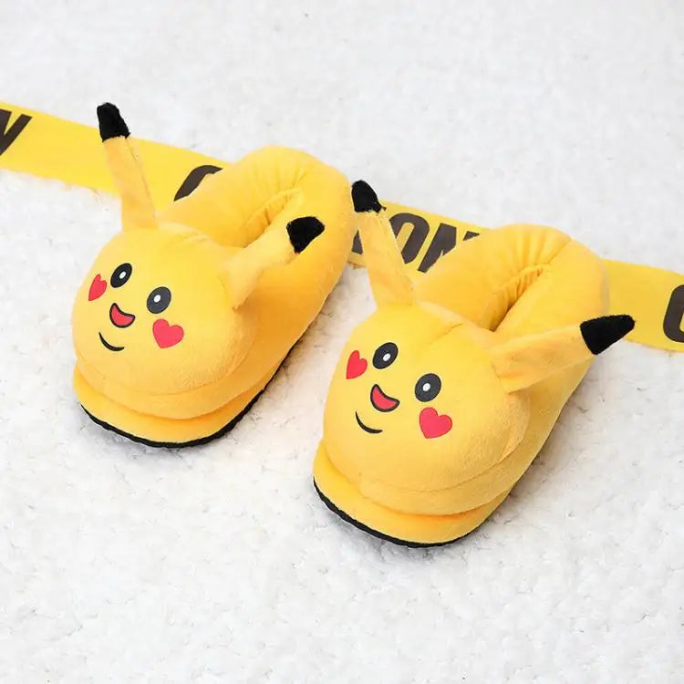 Y2K Hello Kitty Women Plush Cotton Shoes Big Head Slippers Sanrio Kawaii Anime Flat Shoes Winter Warm Thickened Cute Student