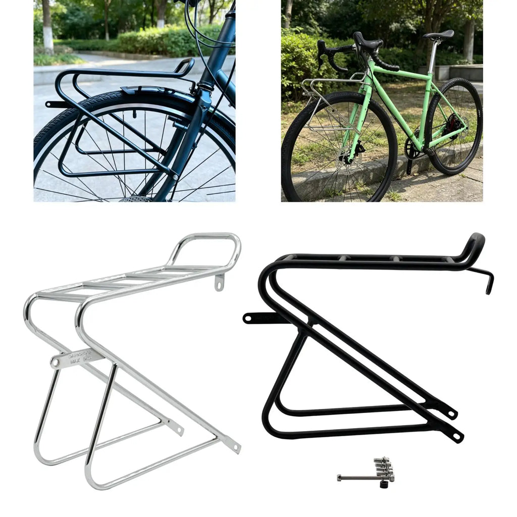 Bike Front Cargo Carrier Sturdy Aluminum Alloy Easy Install Practical Storage Support for Gravel Touring Cycling Equipment