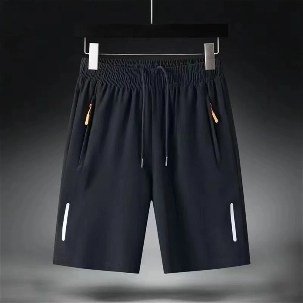 Men's Summer Beach Short Pants Sports Casual Shorts Ultra-thin Ice Silk Quick Dry Male Zipper Loose Gym Sweatpant Jogging Shorts