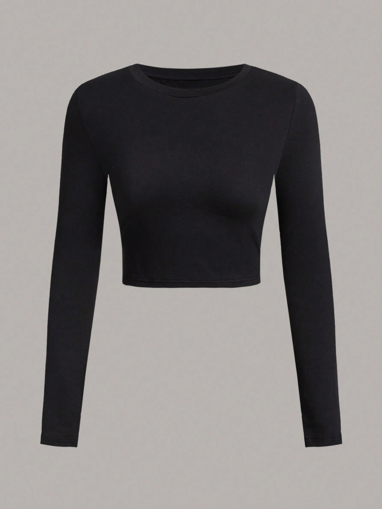 3 Pieces Solid color Woman T-shirt O-neck long Sleeve crop tops for women girls sexy street wear top tees
