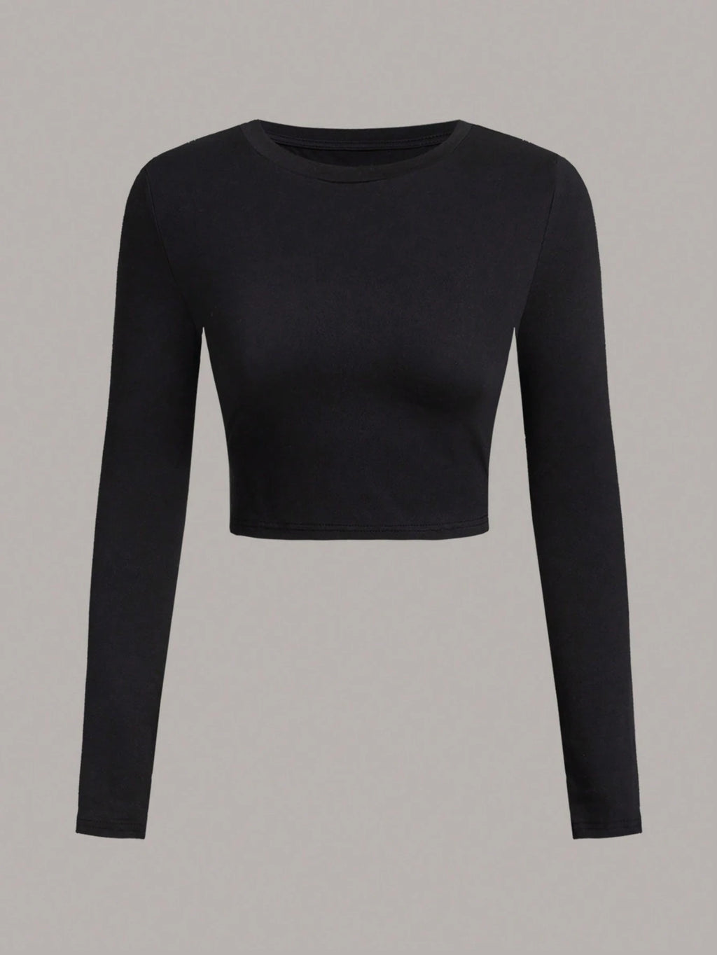 3 Pieces Solid color Woman T-shirt O-neck long Sleeve crop tops for women girls sexy street wear top tees