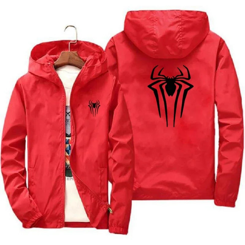 Men's Slim-fit Hooded Jacket Is Available in Various Sizes and Is Perfect for Casual Daily Wear with Its Printed Design Spring