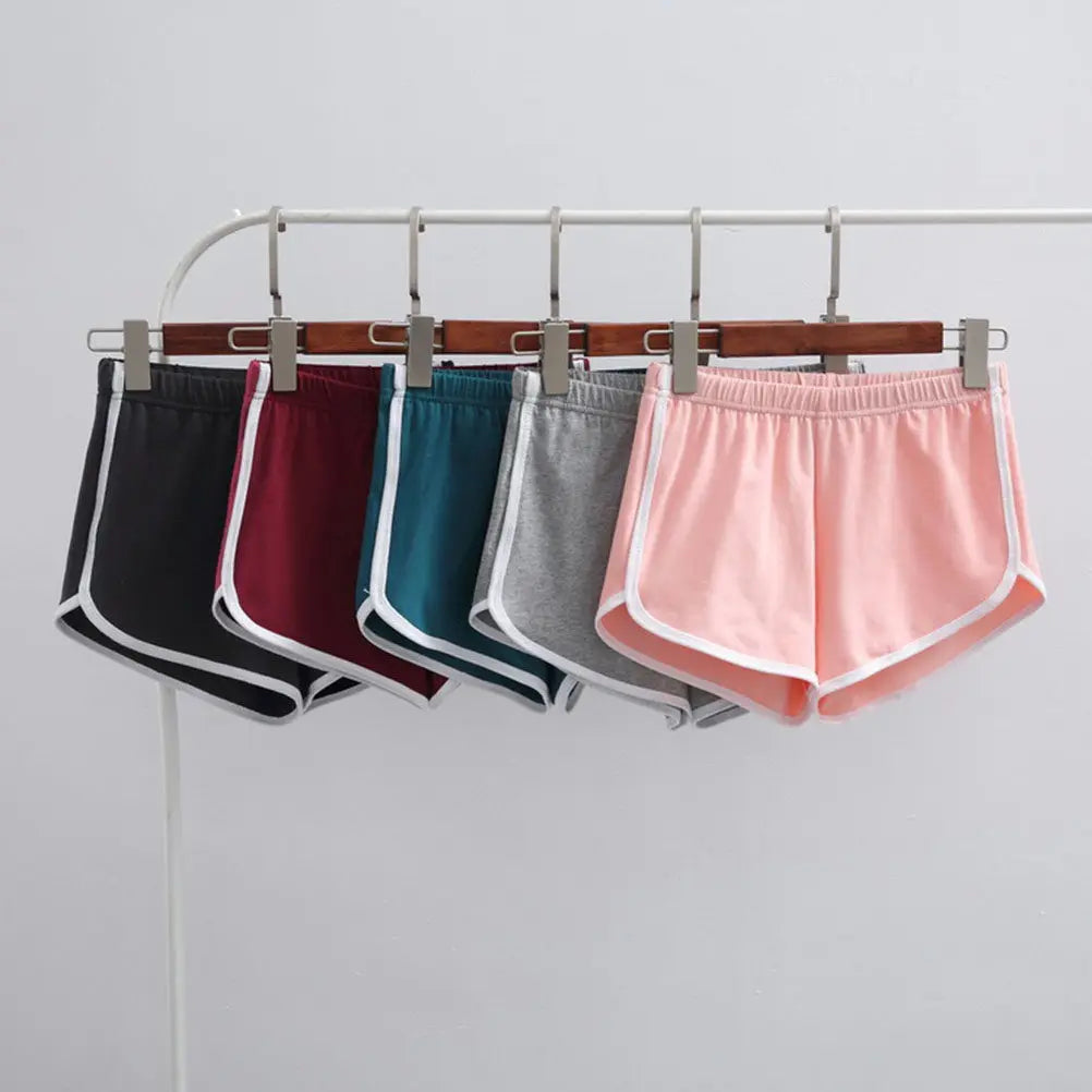 Cotton Women Yoga Shorts Summer Casual Breathable Elastic Waist Running Fitness Sports Beach Shorts Quick-Drying Gym Pants Grey