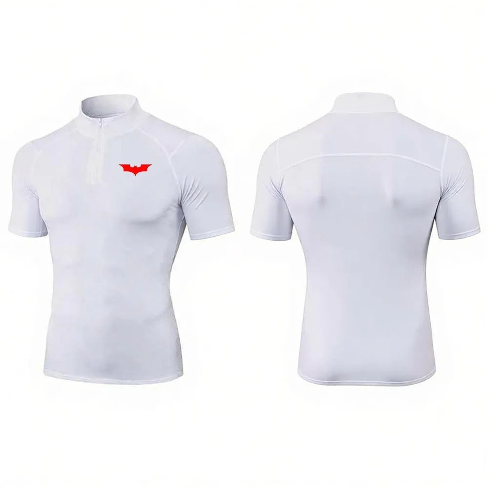 2025 Men's Bat Print Compression Shirt Quick Dry T-Shirt Gym Running Jersey Breathable Short Sleeve S-3XL