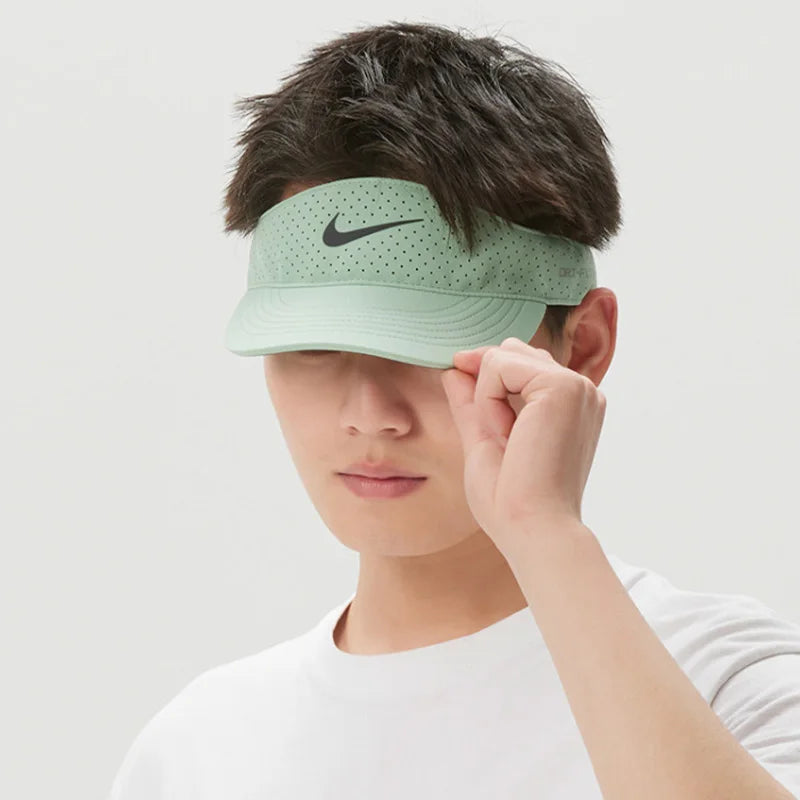 Nike Unisex Quick-Dry Tennis Sun Visor Cap Couple Style Soft Gray Green/Charcoal Black/Black Fb6443-006