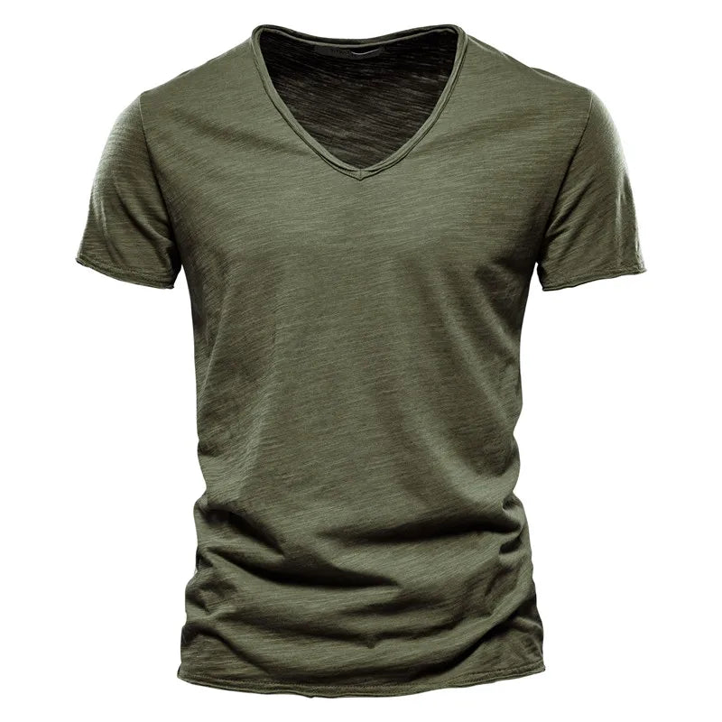 Men Fashion v-Neck t-Shirts Oversized Cotton t Shirt For Man Short Sleeve Top Tees Slim Casual Gym t Shirt Blouses Man Clothing